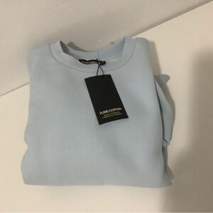 Pure Cotton, Light Blue Crewneck Sweater, Made in Portugal 🇵🇹, Size M